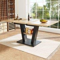 BTM Extendable Dining Table 118-1577075cm, Wood-Colored, for Kitchen in Black