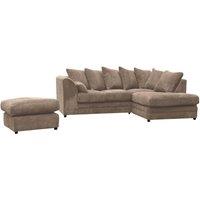 SNUG FURNITURE BIRMINGHAM LTD Jumbo Cord Right Hand Corner Sofa With FREE Footstool in Light Beige