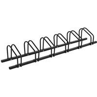 Costway 6 Bike Rack Steel Bicycle Floor Parking Stand, Cycling Garage Storage Organizer in Black