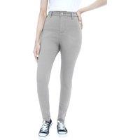Smart Living Women's Stylish Skinny Fit High Waisted Denim Jeans in Mid Grey | Size: 12