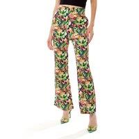 Liquorish Women's High Waist Trousers In Floral Print | Size: 12