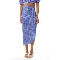 Liquorish Women's Abstract Print Midi Skirt in Purple | Size: 14