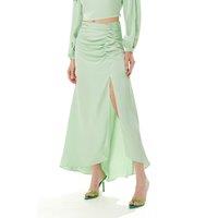 Liquorish Women's Maxi skirt with a slit in mint green | Size: 8
