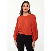Liquorish Women's Cropped Sweatshirt in Dark Orange | Size: Large