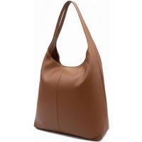 Kitise Women's Genuine Italian Leather Slouchy Tote Shoulder Handbag in Wine