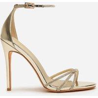 Where's That From Women's 'Quinley' Embellished Strappy Stiletto Heels in Gold | Size: 7