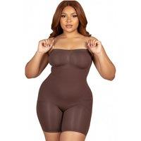 GWB Shapewear Women's Brown Sculpt Removable Straps Butt Lift Seamless Shapewear in Dark Brown | Size: 16