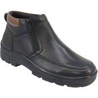 Pegasus Men's Leather Wide Fit Waterproof Twin Zip Boot with Soft Padded Ankle & in Black | Size: 9