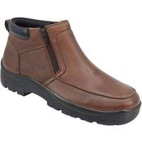 Pegasus Men's Leather Wide Fit Waterproof Twin Zip Boot with Soft Padded Ankle & in Brown | Size: 10
