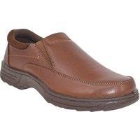 Cushion Walk Men's Wide Fit Shoes Slip On Style with Gel Pad Technology in Brown | Size: 7