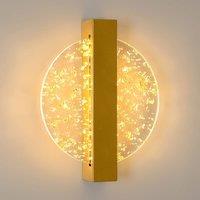 Pheashine Modern Acrylic Wall Lamp Gold Round 25cm Warm Light 3000K