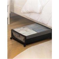 Living and Home 2 Pcs Under Bed Storage Containers Colothes Organiser Box with Wheels in Black
