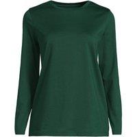 Lands' End Women's Supima Long Sleeve Crew Neck T-shirt in Bottle Green | Size: 14-16