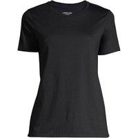 Lands' End Women's Supima Short Sleeve Crew Neck T-shirt in Black | Size: 14-16