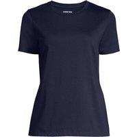 Lands' End Women's Supima Short Sleeve Crew Neck T-shirt in Dark Navy | Size: 8