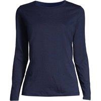 Lands' End Women's Supima Long Sleeve Crew Neck T-shirt in Dark Navy | Size: 20