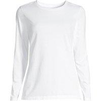 Lands' End Women's Supima Long Sleeve Crew Neck T-shirt in White | Size: 20