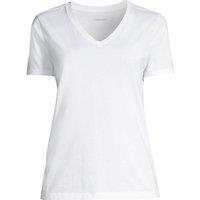 Lands' End Women's Supima Short Sleeve V-neck T-shirt in White | Size: 8