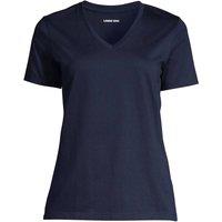 Lands' End Women's Supima Short Sleeve V-neck T-shirt in Dark Navy | Size: 8