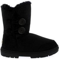 VIVA Freya: Women's Double Button Faux Fur Lining Mid-Calf Winter Boots in Black | Size: 3