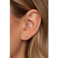 MUCHV Women's Sterling Silver Evil Eye Earrings - Screw Back in Gold