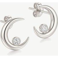 MUCHV Women's Small Crescent Moon Stud Earrings in 18k Gold or Silver