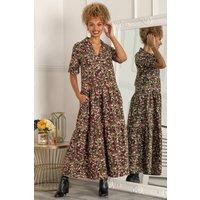 Jolie Moi Women's Andora Printed Maxi Dress in Green | Size: 10