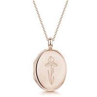 LOVELOX Lockets Women's Birth Flower Personalised Locket in Rose Gold