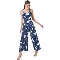 Roman Women's Abstract Print Pocket Jumpsuit in Navy | Size: 18