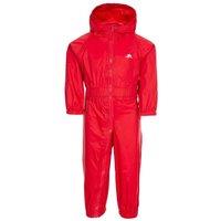 Trespass Babies Button Rain Suit in Red | Size: 6-12 m
