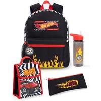 Hot Wheels 4 Piece Backpack Set | Unisex Kids Black | Official
