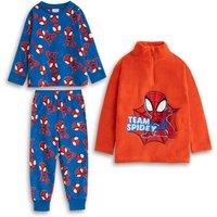 Marvel Boy's Long Sleeve Long Leg Pyjama & Jumper 3 Piece Set | Boys Blue | Size: 3-4 Years
