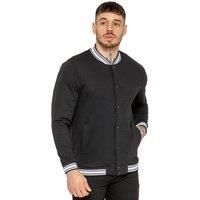 Enzo Men's Varsity Bomber Jacket in Black | Size: Large