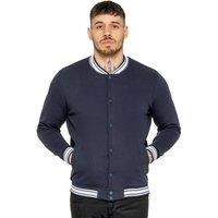 Enzo Men's Varsity Bomber Jacket in Navy | Size: Large