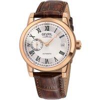 Gevril Men's Madison 316L Stainless Steel IPRG Case, Silver/Black Dial in Brown