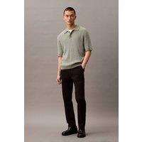 Calvin Klein Men's Slim Cotton Stretch Chino Trouser Black in Grey | Size: 34R