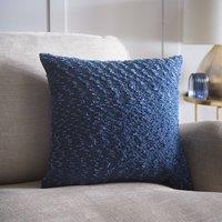Portfolio Home Boucle Textured Filled Cushion Pillow 18" Inch Square 45cm x 45cm in Blue | Size: 45 cm x 45 cm