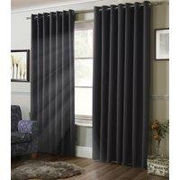 Luxury Living Plain Blackout Ring top Curtains in Charcoal | Size: 168 cm width x 229 cm drop
