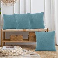 Luxury Living Set of 4 Velvet Chenille Cushions 45cm x 45cm with Removable Covers & Plush Pads - Soft, Stylish Home Dcor | Size: 45 cm x 45 cm