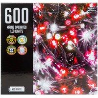 VFM e-Store Christmas Red White String Lights 600 Bulbs 18m x 1cm Multicolour X 1 | Size: 18m x 1 cm