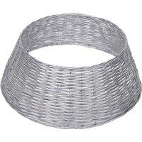 VFM e-Store Christmas Tree Skirt Decoration 70cm x 70cm Silver X 1 | Size: 70 cm x 70 cm