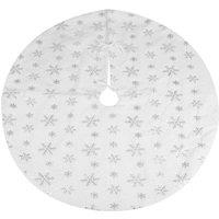 VFM e-Store Christmas Tree Skirt Decoration 110cm x 110cm Silver X 1 | Size: 110 cm x 110 cm