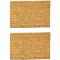 Nicola Spring Coir Door Mats - 60 x 40cm - Set of 2 in Brown | Size: 40 cm x 60 cm