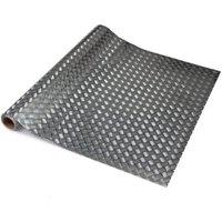 D-C-Fix Chequer Plate Silver Self Adhesive Vinyl Wrap Film in Metallic Silver | Size: 675mm x 2000mm