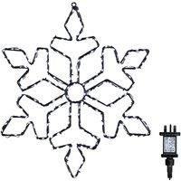 Samuel Alexander 50cm x 44cm FlexiBrights Christmas Snowflake with 165 White LEDs in Black | Size: 50 cm x 44 cm