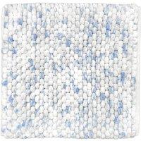 Allure Bath Fashions Marl Chunky Bobble Square Bath Mat Non Slip in Blue