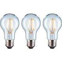 Eurolec A60 Classic Clear E27 LED Straight Filament Dimmable Light Bulb Pack | Size: Pack of 3
