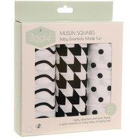 Ziggle Muslin Square 3 Pack - Sensory Black & White