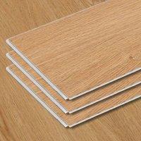 Novecrafto SPC Vinyl Floor Tiles, 2.36m Waterproof Vinyl Flooring Planks in Light Brown