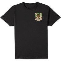 Looney Tunes Wile E Coyote Face Faux Pocket Men's T-Shirt - Black | Size: Medium